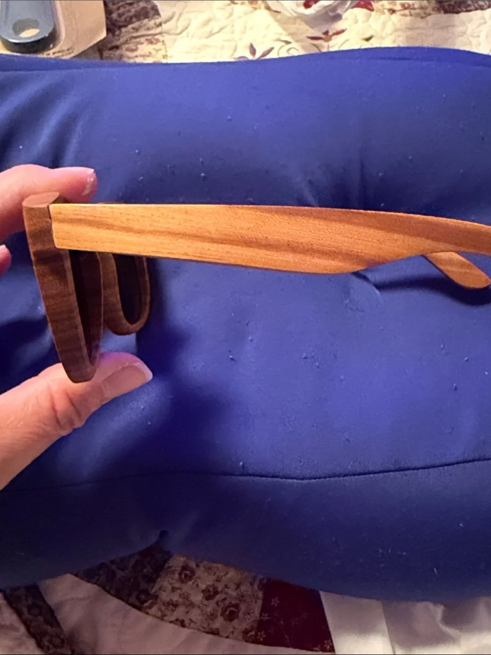 Wood-Style Frame Sunglasses with Dark Lenses